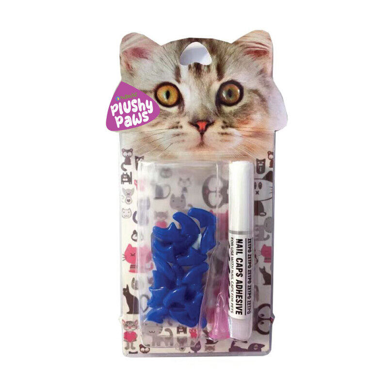 

Nutrapet Plushy Paws Nail Caps, Small, Blue #5