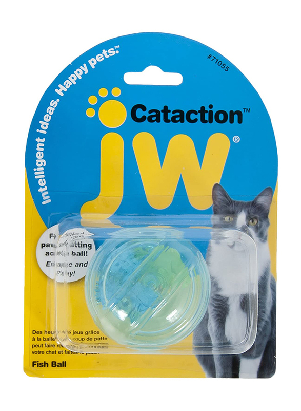 JW Cataction Fish Ball Cat Toy, Blue