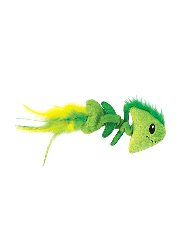 

Pet Stages Jitter fish Bone Toy for Cat, Green/Yellow