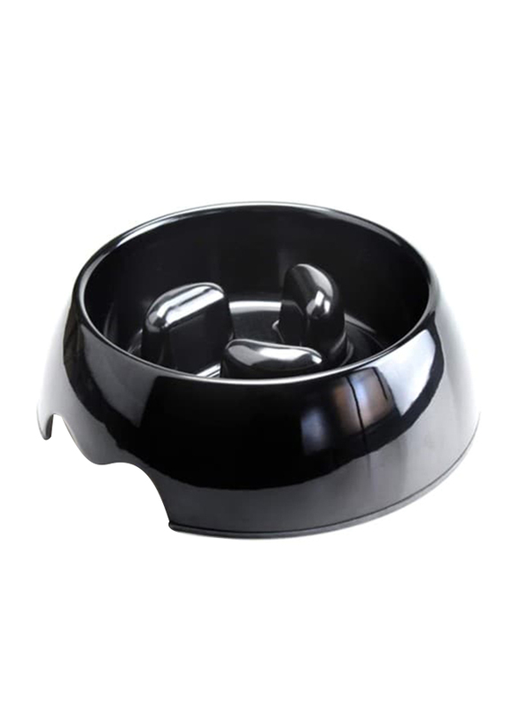 Nutrapet Melamine Slow Feeding Bowl, Medium, Black