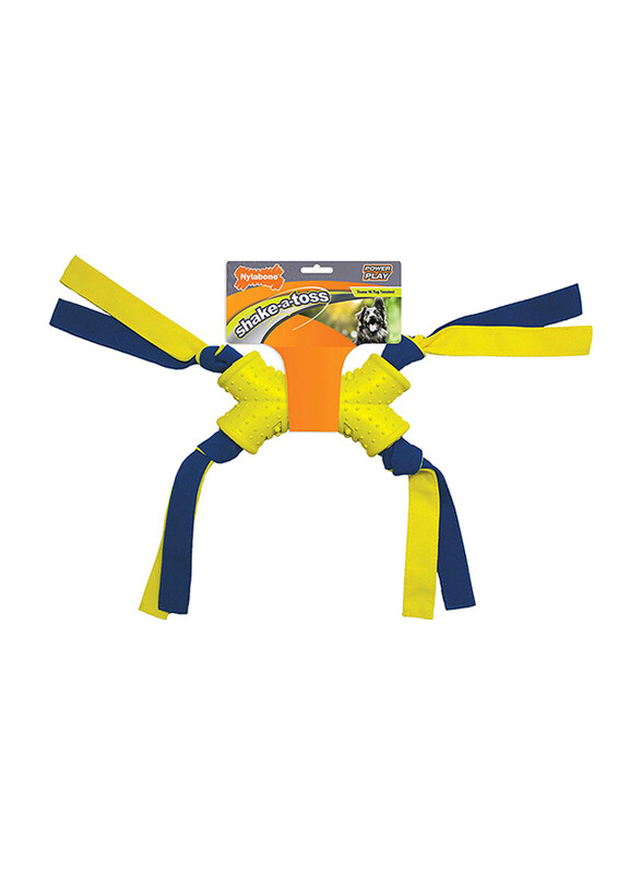 

Nylabone Power Play Interactive Dog Toy Shake-A-Toss , Yellow/Blue