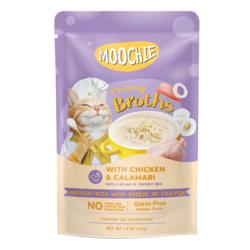 Moochie Creamy Broth With Chicken & Calamari Kitten Pouch Wet Food, 40g