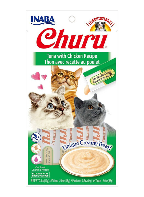 

Inaba Churu Tuna with Chicken Recipe Cat Wet Food, 4 Sticks, 56g