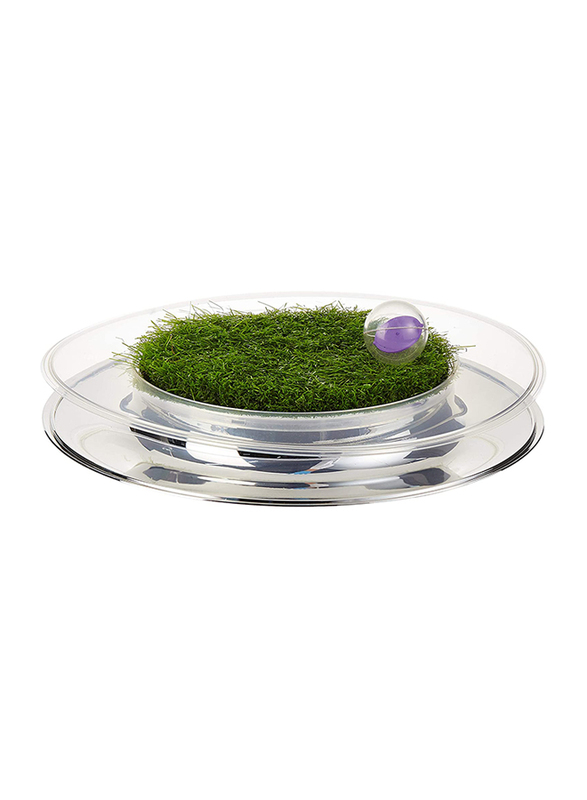 Petstages Nature Track Cat Play Station Ball and Track Cat Toy, Silver/Green