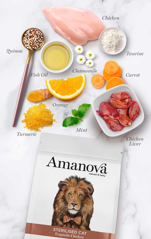 Amanova Dry Sterilized Cat Exquisite Chicken, 300g