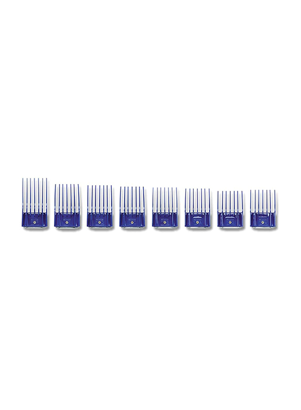 Andis Stainless Steel Universal Large Comb Clippers Set, 8 Pieces, Blue