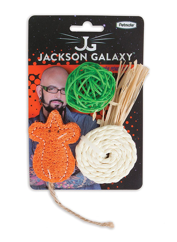 Petmate Jackson Galaxy Natural Cat Play Time Ball Set, 3 Pieces, Multicolour