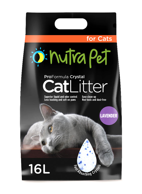 Nutra Pet Cat Litter Silica Gel Lavender Scent, 16 Liter, White