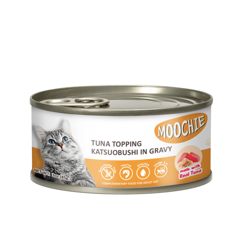 Moochie Tuna Topping Katsuobushi Adult Cat Can Wet Food, 85g