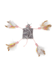 Petlinks Cutie Mouse Feathered Crinkle Cat Toy, Multicolour