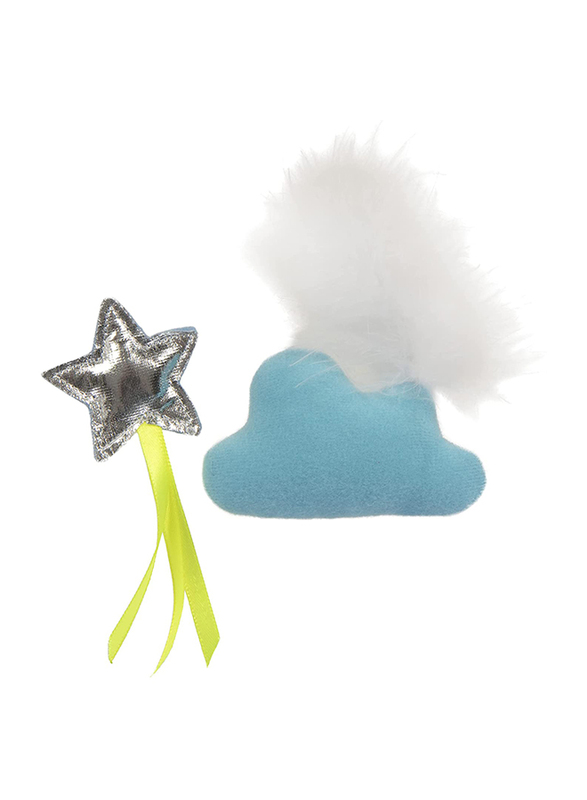 Smartykat Le Time Cloud & Star Electronic Light & Plush Cat Toys, 2 Pieces, Multicolour