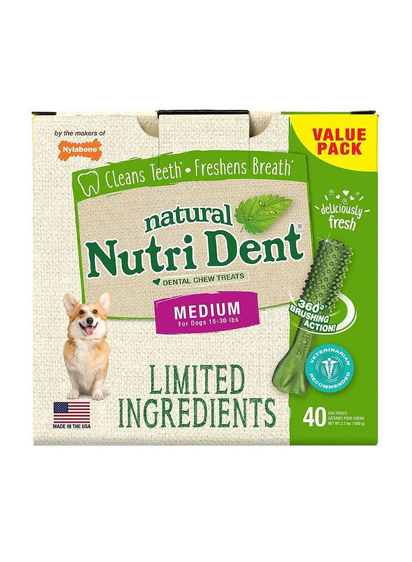 

Nylabone Nutri Dent Fresh Breath, Medium, 15-30 lbs Dogs, Green