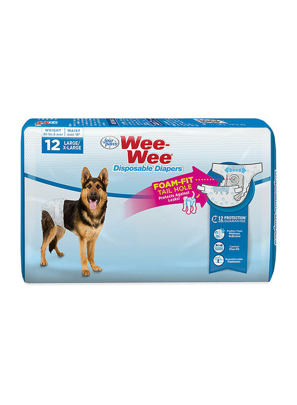 

Four Paws X-Large Wee-Wee Disposable Diapers, 12 Piece, White