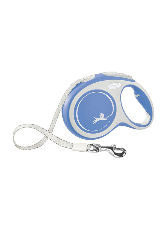 Flexi Comfort L Strap Tape Retractable Safety Dogs Leash for Up To 50kg, 8m, Blue