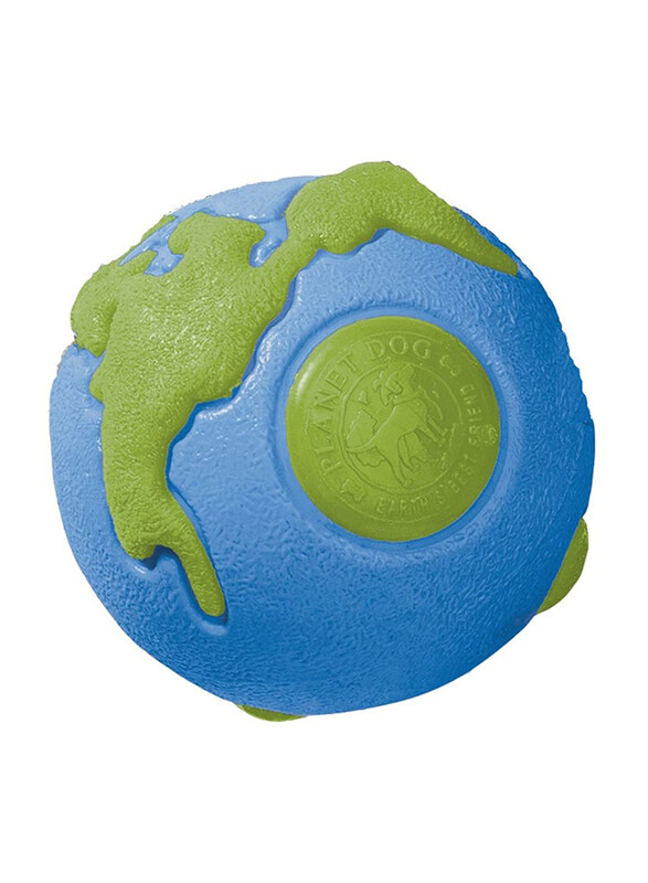 

Planet Dog Or bee-Tuff Planet Ball Treat-Dispensing Dog Toy, Blue/Green