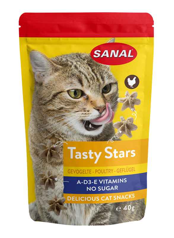 Sanal Tasty Stars Poultry Dry Cat Food, 40g
