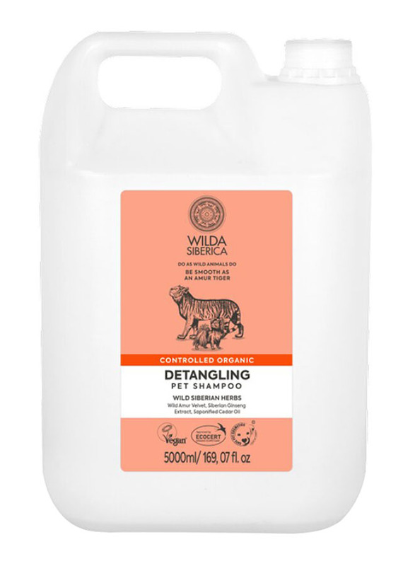 Wilda Siberica Controlled Organic Detangling Dogs & Cats Shampoo, 5 Litres, White