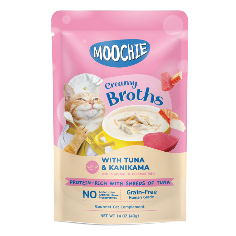 Moochie Creamy Broth With Tuna & Kanikama Kitten Pouch Wet Food, 40g