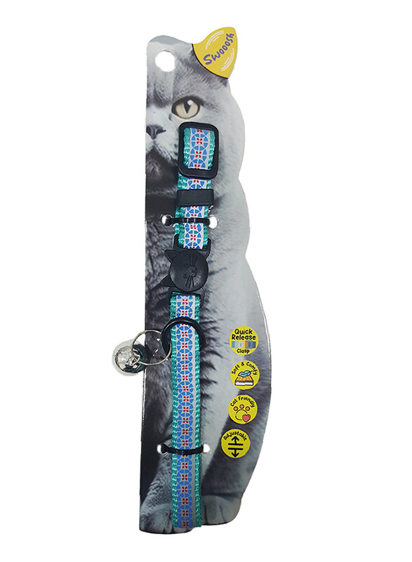 

Swooosh The Glow Park Nylon Reflective Safe Cat Collar, Blue