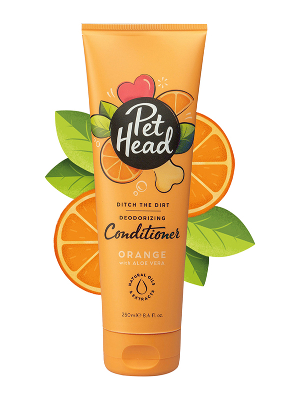 Pet Head Aloe Vera Ditch The Dirt Deodorizing Dog Conditioner, 250ml, Orange