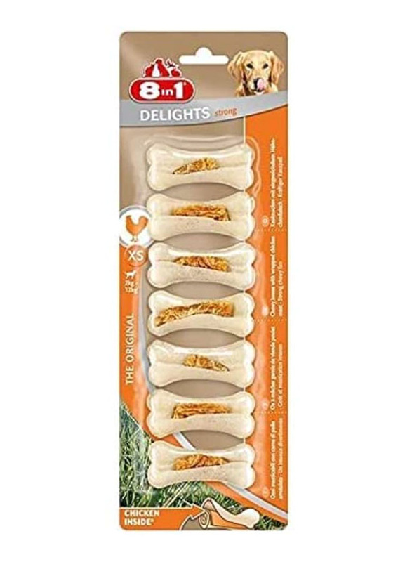 8 in 1 Delights Strong Chicken Bones Treat Dog Dry Food, 7 Pieces