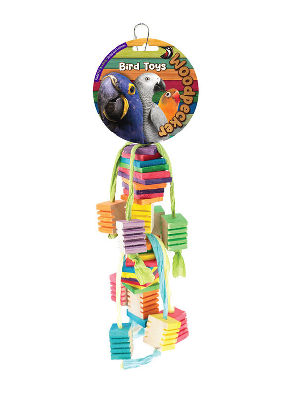 

Woodpecker 40 x 10cm Climbing Block Bird Toy, Multicolour