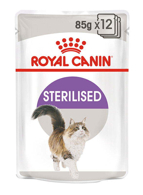 

Royal Canin Feline Health Nutrition Sterilised Cat Gravy Wet Food, 12 Pouches x 85g