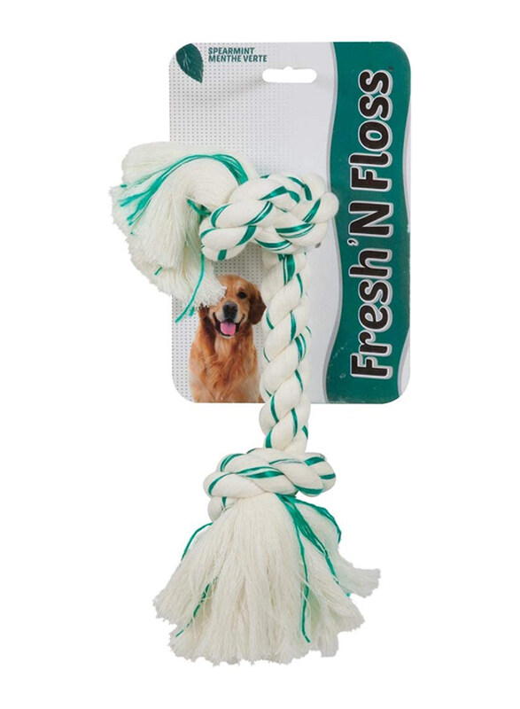 

Petmate Fresh N Floss 2 Knot Bone Spermint, Large, White