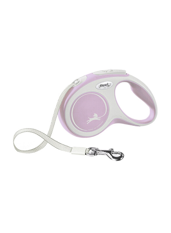 

Flexi Comfort Strap Tape Retractable Safety Dogs Leash, Small, 5m, Pink