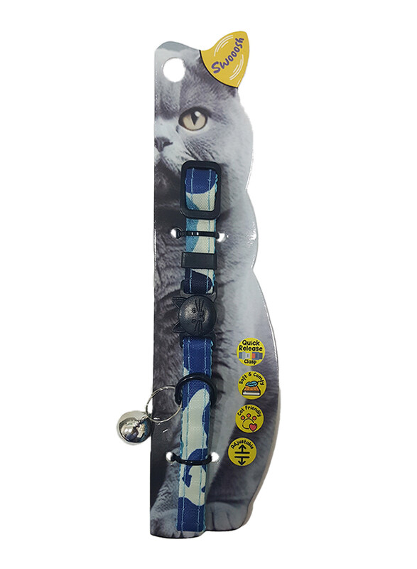 

Swooosh Cat In Uniform Nylon Safe Collar, Blue