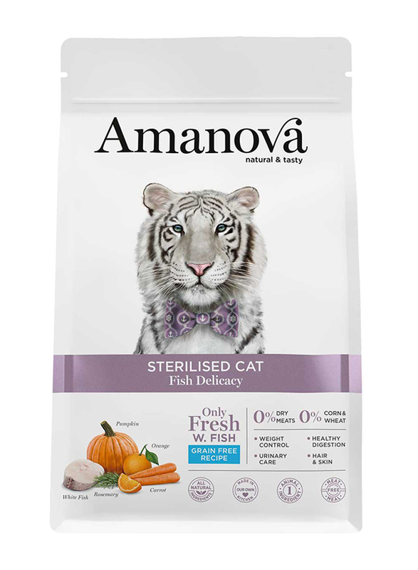 Amanova Dry Sterilised Cat Delicacy White Fish, 300g