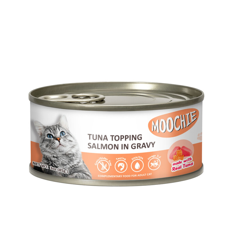Moochie Tuna Topping Salmon Adult Cat Can Wet Food, 85g