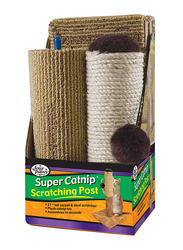 Four Paws Sisal and Carpet Cat Scratcher, White/Brown