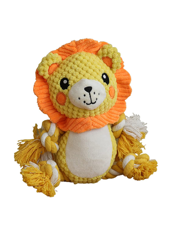 Plush Pet Lion Dog Toy, Multicolour