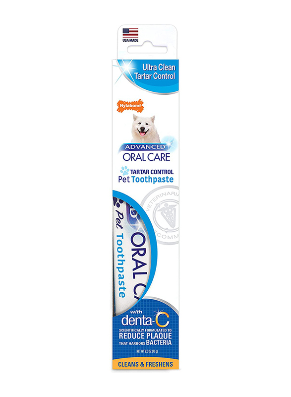 Nylabone Advanced Oral Care Tartar Control Dog Toothpaste, 2.5oz, Blue/White