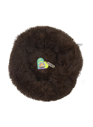 Grizzly 71 x 20cm Velour Plush Round Bed, Large, Dark Brown