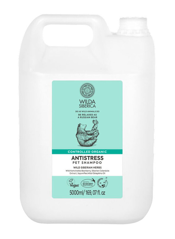 Wilda Siberica Controlled Organic Antistress Dogs & Cats Shampoo, 5 Litres, White