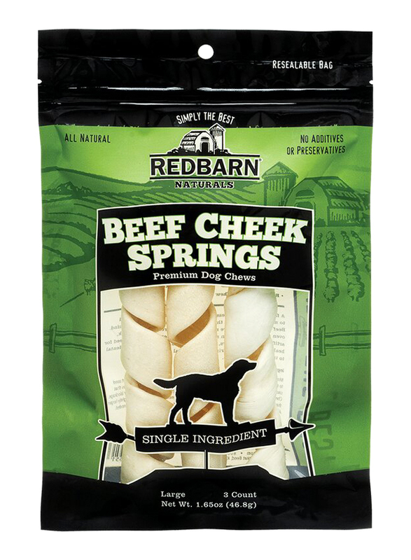Red Barn Large Beef Cheek Spring Chews Dog Dry Food, Large, 3 Chews, 46.8g