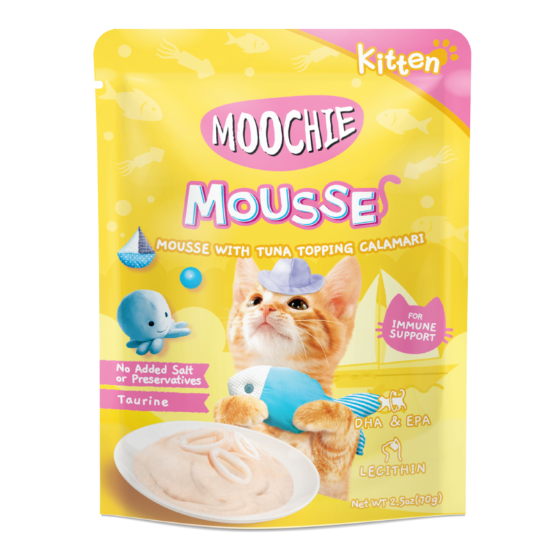 Moochie Tuna With Topping Calamari Kitten Pouch Wet Food, 70g