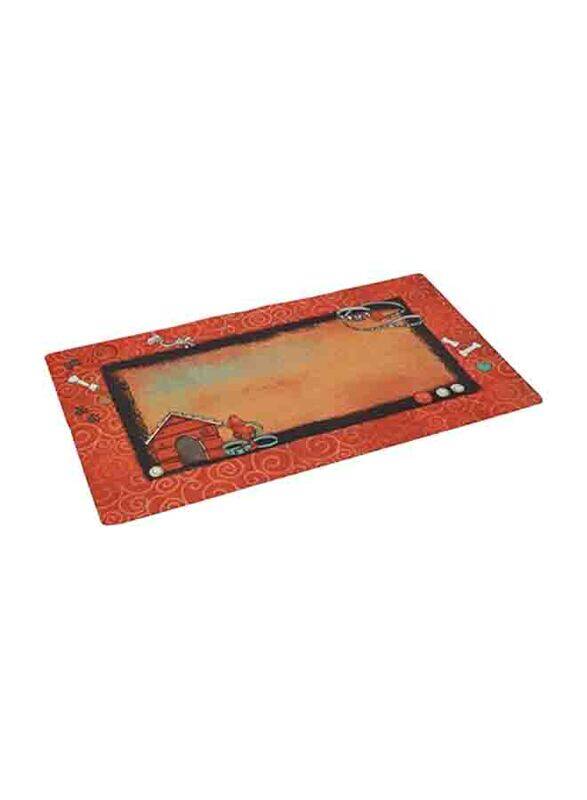 

Drymate Swirl Border And Red House Dog Bowl Place Mat, Brown