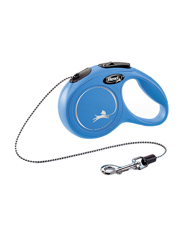 Flexi Classic Cord Retractable Safety Dogs Leash, X-Small, 3m, Blue