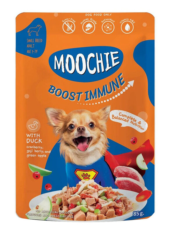 

Moochie Boost Immune Casserole with Duck Dog Wet Food, 12 x 85g