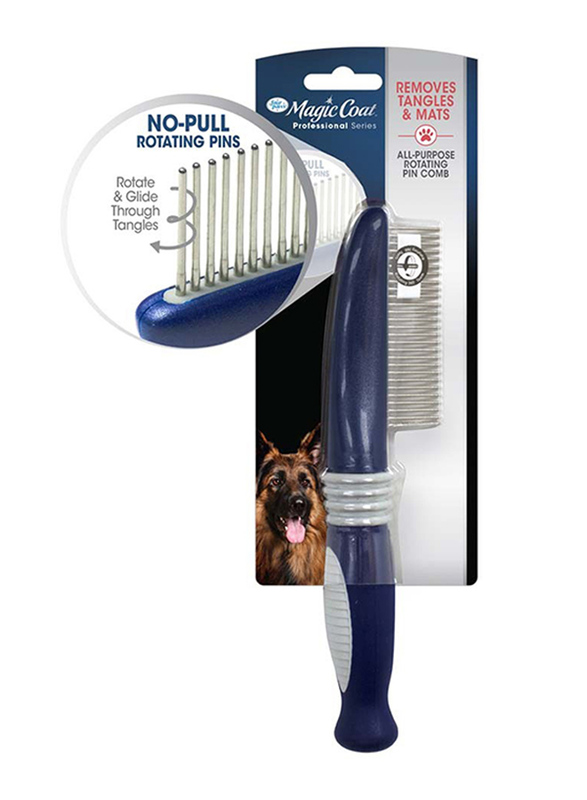 

Four Paws Magic Coat Rotating Pin Dog Comb, Blue