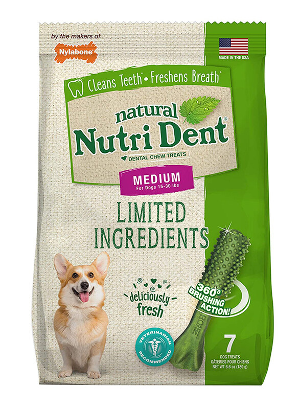 

Nylabone Nutri Dent Fresh Breath Dental Dog Chews, Medium, 7 Pieces, 189g