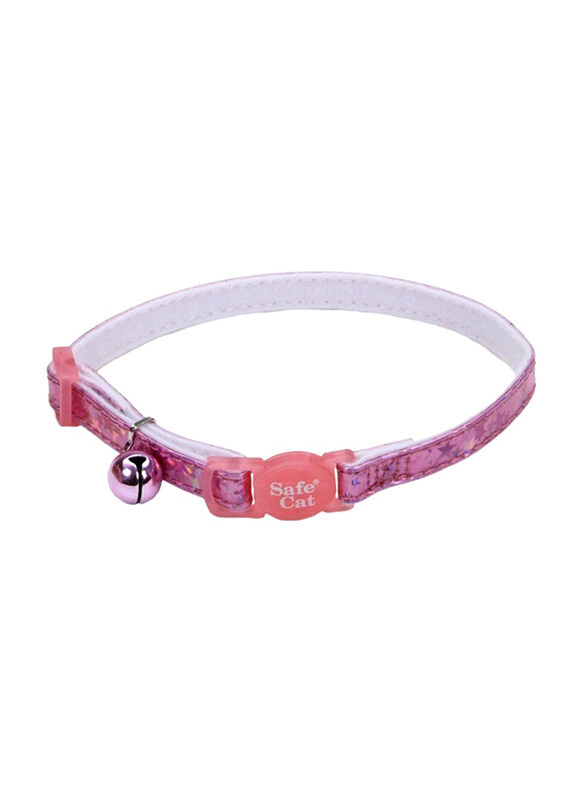 

Coastal 3/8-Inch Safe Cat Super Star Adjustable Break Away Dog Collar, Pink
