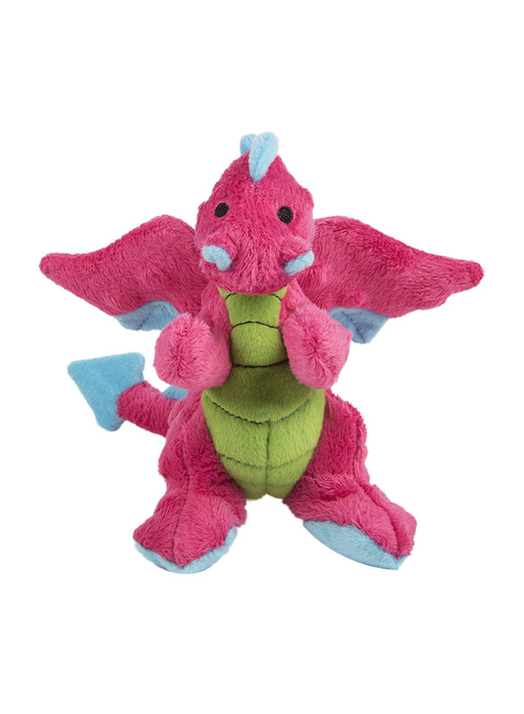 

Godog Dragon with Chew Guard Technology Tough Plush Toy for Dog, Pink