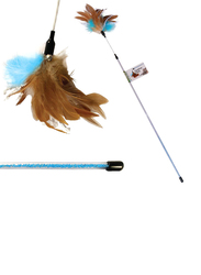 Nutrapet Feather Flick Cat Wand, Brown