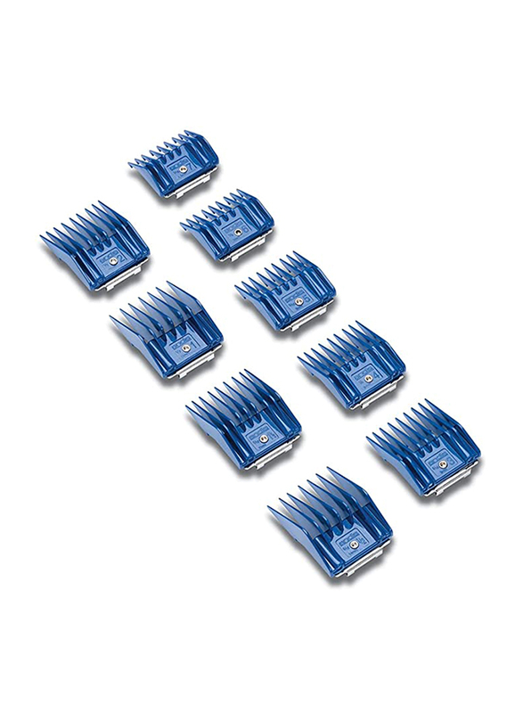 Andis Universal Attachment Small Comb Count, 9 Pieces, Dark Blue