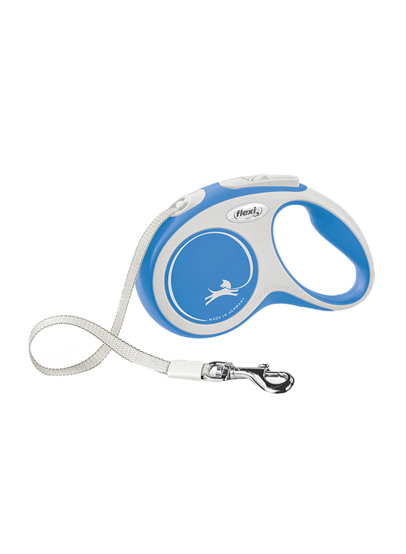 Flexi Comfort Strap Tape Retractable Safety Dogs Leash, Small, 5m, Blue