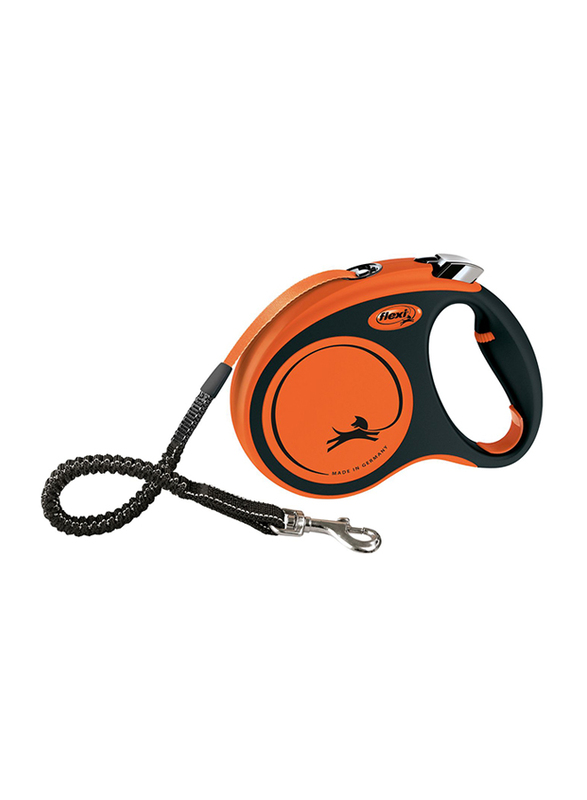 Flexi Xtreme Retractable Dog Tape Leash, Medium, 5m, Black/Orange